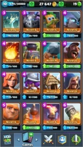 CLASH ROYALE NVL10 ARENA 9 COM 6 LENDARIAS