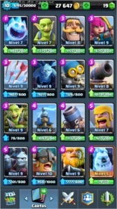 CLASH ROYALE NVL10 ARENA 9 COM 6 LENDARIAS