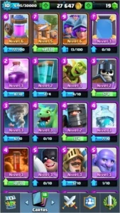 CLASH ROYALE NVL10 ARENA 9 COM 6 LENDARIAS