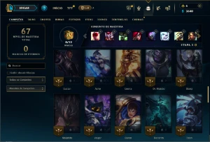 Bronze 2 com 55 Champs e 10 Skins - League of Legends LOL