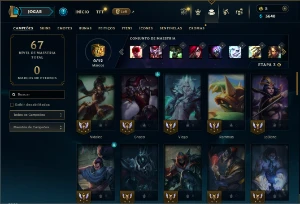 Bronze 2 com 55 Champs e 10 Skins - League of Legends LOL