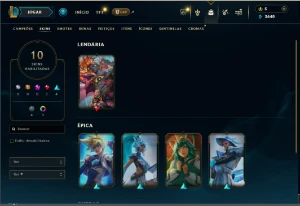 Bronze 2 com 55 Champs e 10 Skins - League of Legends LOL