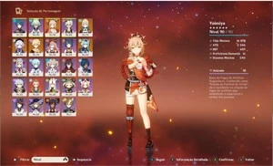 AR54 Eula + espadão 5* + Yoimiya + Jean C1 + Qiqi - Genshin Impact