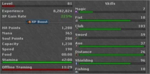 ED 570+ Loyalty  35%, ML 106, - Tibia