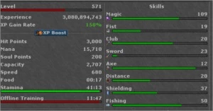 ED 570+ Loyalty  35%, ML 106, - Tibia