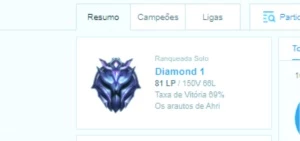 Conta D1 70% WIN RATE - League of Legends LOL