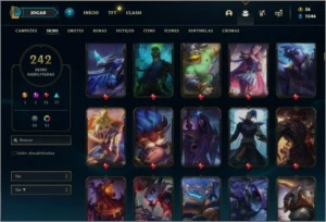 Conta diamante 4 com TODOS os champs e 242 skins ( MAIN JG ) - League of Legends LOL