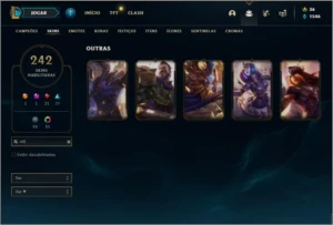 Conta diamante 4 com TODOS os champs e 242 skins ( MAIN JG ) - League of Legends LOL