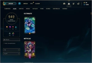 Conta diamante 4 com TODOS os champs e 242 skins ( MAIN JG ) - League of Legends LOL
