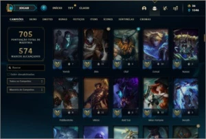 Conta diamante 4 com TODOS os champs e 242 skins ( MAIN JG ) - League of Legends LOL