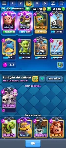 Clash Royale nível 42 com 8 evoluções e algumas elite.