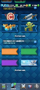 Clash Royale nível 42 com 8 evoluções e algumas elite.