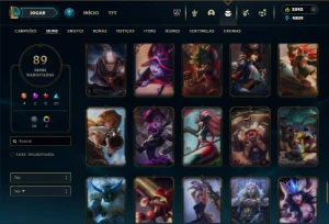 Platina 3 com 120 Champs e 89 Skins + 2000 RP ( TOP / JG )