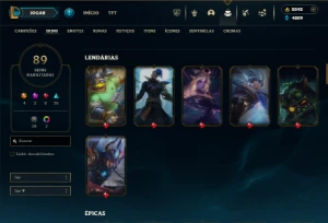 Platina 3 com 120 Champs e 89 Skins + 2000 RP ( TOP / JG ) - League of Legends LOL