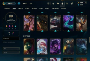 Platina 3 com 120 Champs e 89 Skins + 2000 RP ( TOP / JG ) - League of Legends LOL