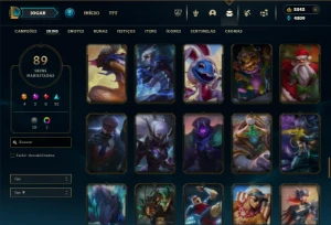 Platina 3 com 120 Champs e 89 Skins + 2000 RP ( TOP / JG ) - League of Legends LOL