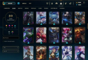 Platina 3 com 120 Champs e 89 Skins + 2000 RP ( TOP / JG ) - League of Legends LOL