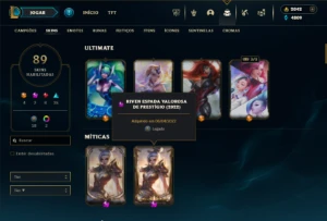 Platina 3 com 120 Champs e 89 Skins + 2000 RP ( TOP / JG ) - League of Legends LOL