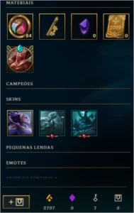 CONTA LEAGUE OF LEGENDS, OURO 2, SKINS e CAMPEÕES LOL