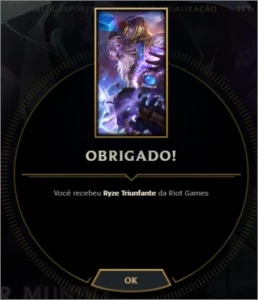 League of Legends 1600 rp + skin ryze triunfante LOL