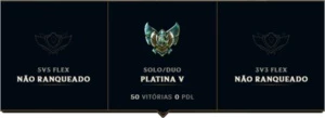 Conta Platina V (MMR ALTO) - League of Legends LOL