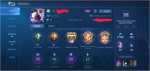 Conta Mobile Legends 68 skins