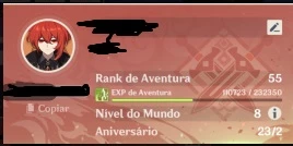 AR 55| diluc c2 + wgs +5 personagens 5 estrelas - Genshin Impact