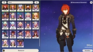 AR 55| diluc c2 + wgs +5 personagens 5 estrelas - Genshin Impact