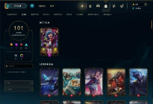 Fullacesso - Conta De 2017 - 101 Skins - Level 309 - 130 Cam - League of Legends LOL