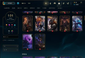 Fullacesso - Conta De 2017 - 101 Skins - Level 309 - 130 Cam - League of Legends LOL