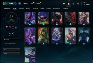 Conta bronze 4 com 92 Champs e 56 Skins ( mais de 50 jogos ) - League of Legends LOL