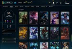 Conta bronze 4 com 92 Champs e 56 Skins ( mais de 50 jogos ) - League of Legends LOL