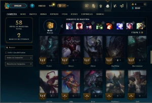 Unranked com 50 Champs e 11 Skins ( ex bronze ) - League of Legends LOL