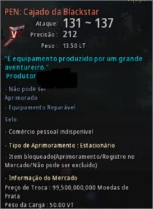 BDO CAJADO BLACK STAR V PEN - Black Desert