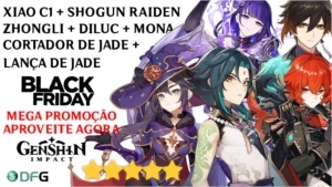 CONTA XIAO C1 + JADE  ZHONGLI + RAIDEN + DILUC + MONA / AR55 - Genshin Impact