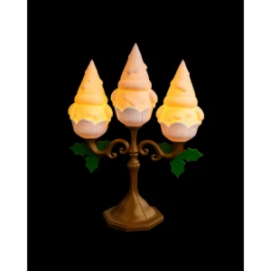 Luminária de Natal 3D Candelabro Triplo - 25cm - Artesanato e Personalizados