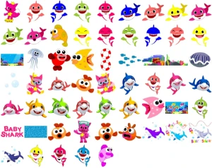 Pack 59 Baby Shark Vetores Cdr Ai Png Svg Download - Outros