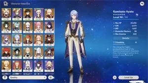 AR59|RAIDEN C3|EULA C1|AYATO| 20 chars 5* | 18 Armas 5* - Genshin Impact