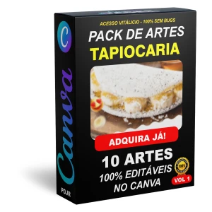 Pack Canva Tapiocaria - 10 Artes Editáveis - Serviços Digitais