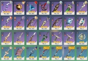 Genshin Impact AR44+ GANYU, KLEE, ALBEDO, DILUC, KEQING