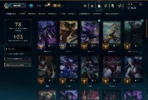 Ouro 1 com 50 Champs e 6 Skins - League of Legends LOL