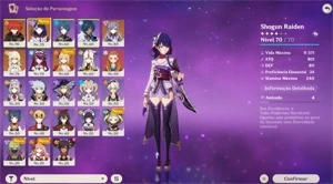 Genshin impact - 4 personagens 5⭐