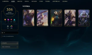 Platina 3 com TODOS os champs e 308 Skins + UrfWick - League of Legends LOL