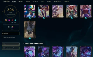 Platina 3 com TODOS os champs e 308 Skins + UrfWick - League of Legends LOL