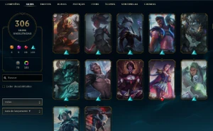 Platina 3 com TODOS os champs e 308 Skins + UrfWick - League of Legends LOL