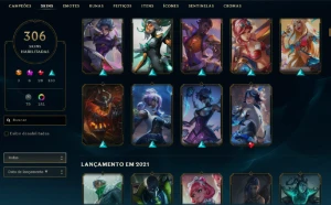 Platina 3 com TODOS os champs e 308 Skins + UrfWick - League of Legends LOL