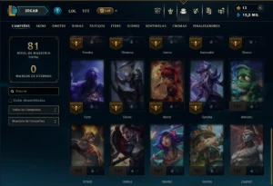 Bronze 3 com 30 Champs e 11 Skins - League of Legends LOL