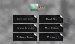 CSGO PRIME, Global Elite, 16 anos de steam, Steam Level 11 - Counter Strike