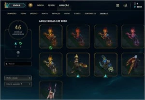 Conta League of Legends - 388 Skins - Diamante V LOL