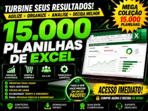 15K Planilhas Excel - Planilhas e Dashboards